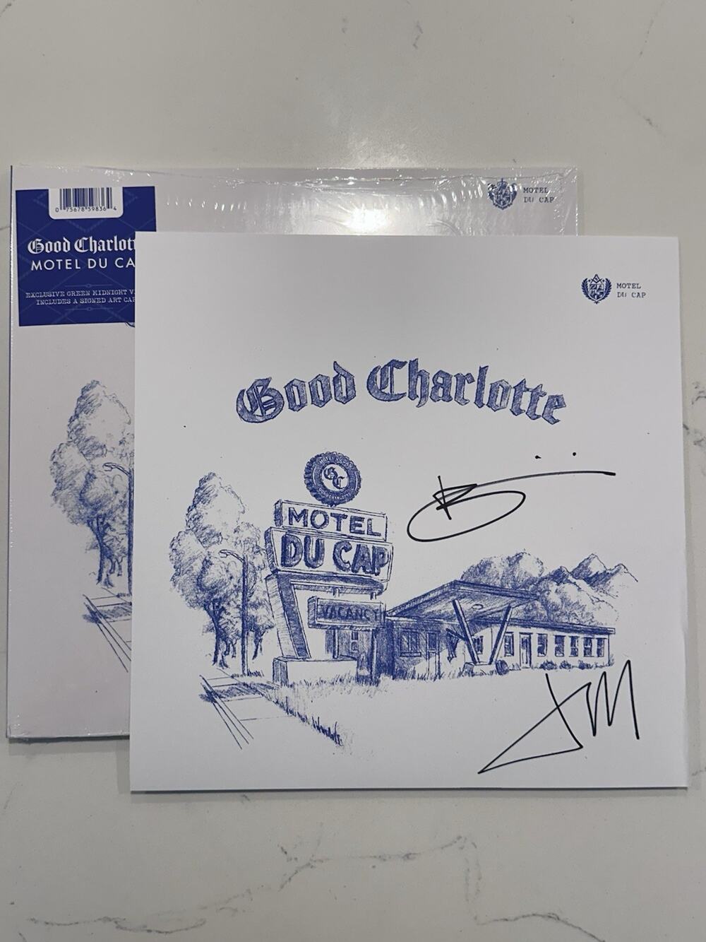 Good Charlotte Signed Motel Du Cap LP Limited Midnight Green Vinyl AUTOGRAPH #1
